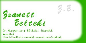 zsanett belteki business card