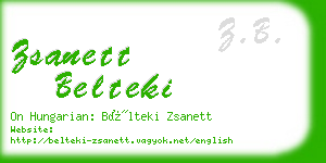 zsanett belteki business card